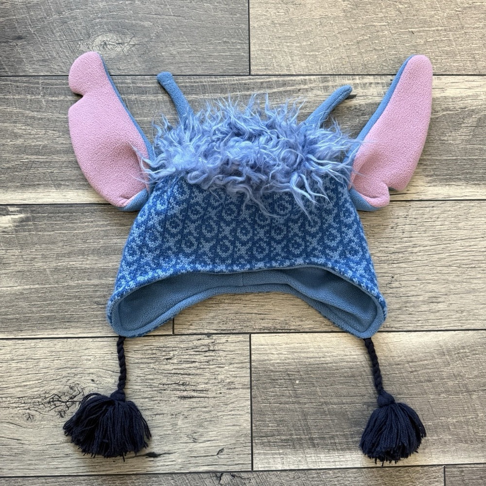 Disneyland Resort Stitch Experiment‎ 626 Knit Lined Beanie Fleece Hat Plush Ears - Picture 13 of 14